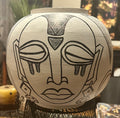 Bamboo Pot with African Masks