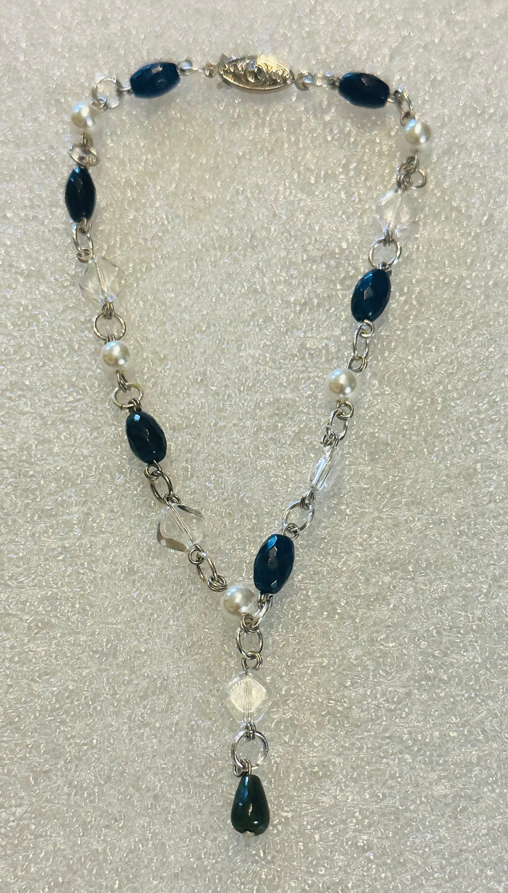 Lapis, Pearls and Quartz Anklet (15)