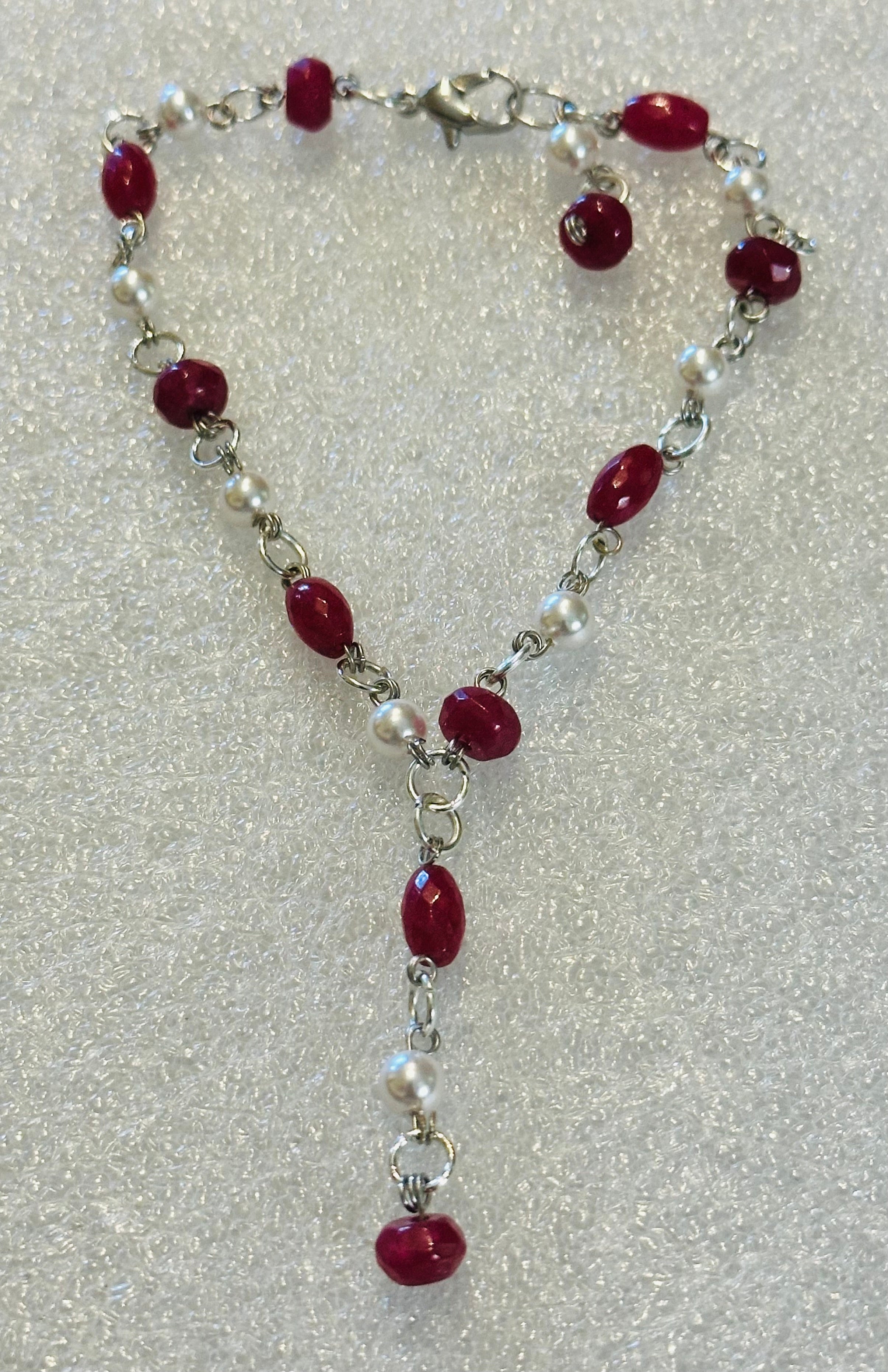 Ruby and Pearl Anklet with Dangle (14)
