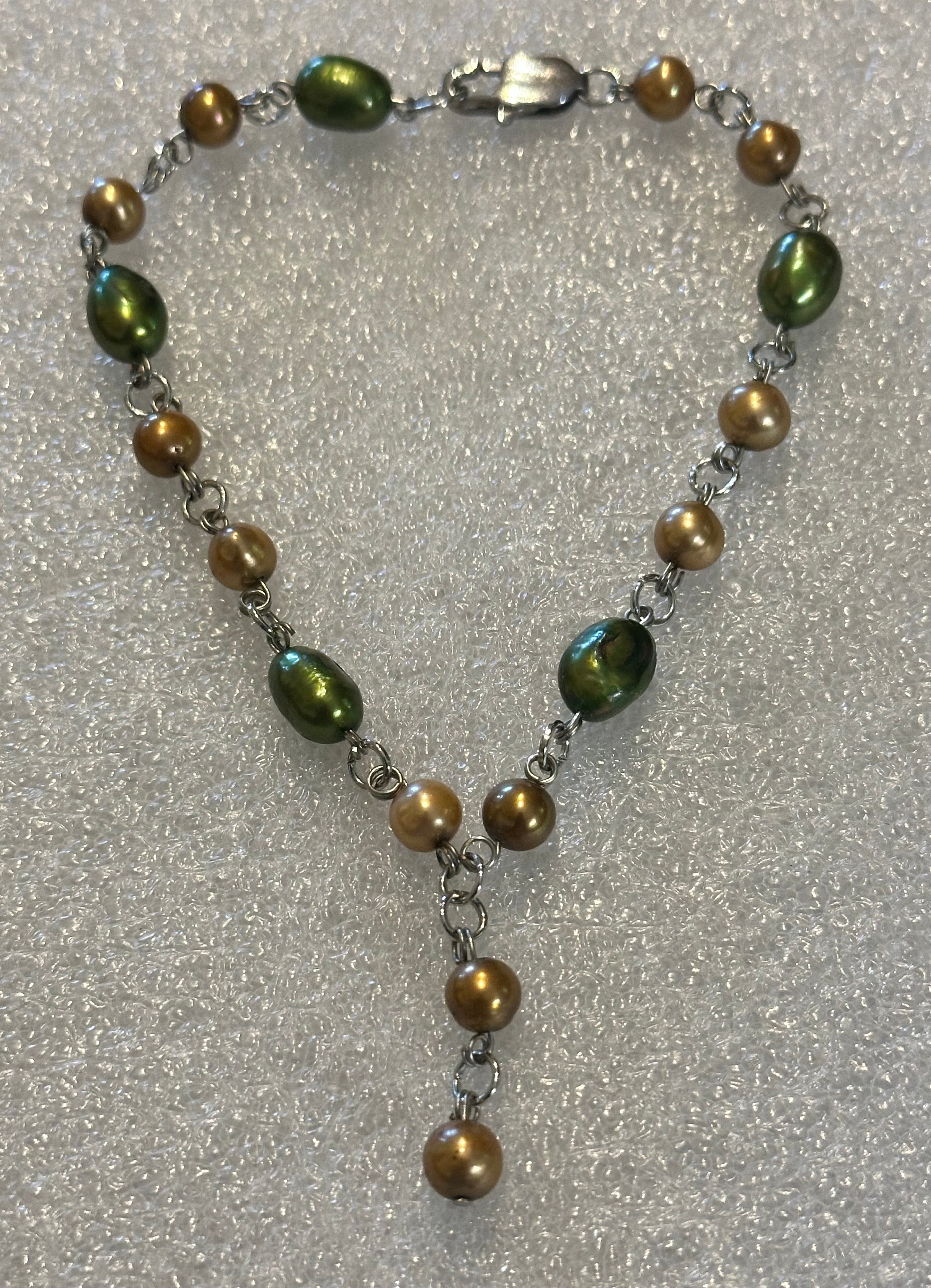 Green and Gold Pearl Anklet (13)