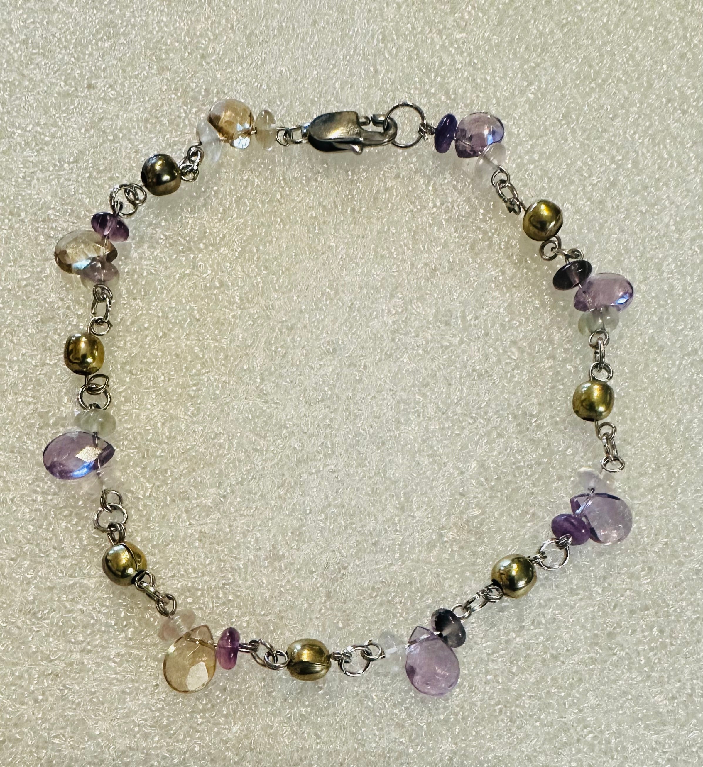 Ametrine, Pearl, and Amethyst Anklet (11)