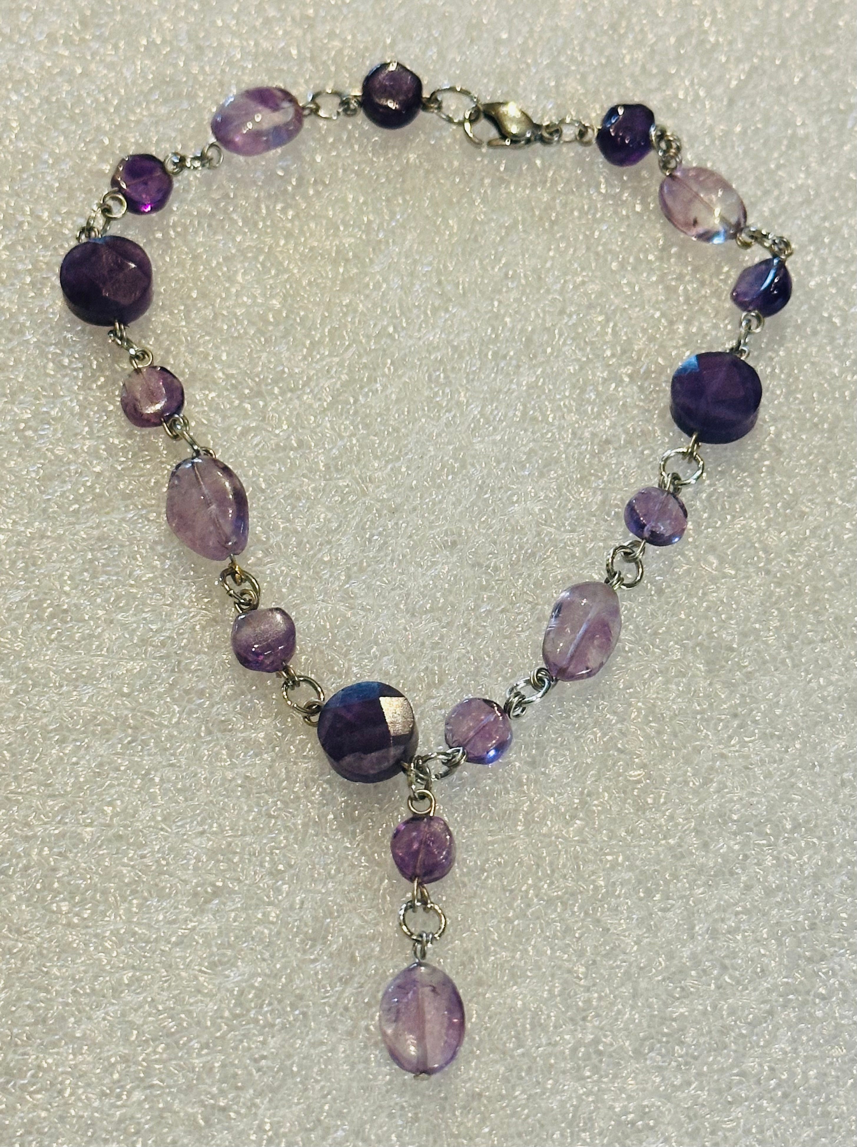 Amethyst Galore Anklet with Dangle (10)