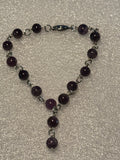 Round Amethyst Anklet with Dangle (4)