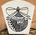 Square Christmas Themed Decorative Wooden Pot