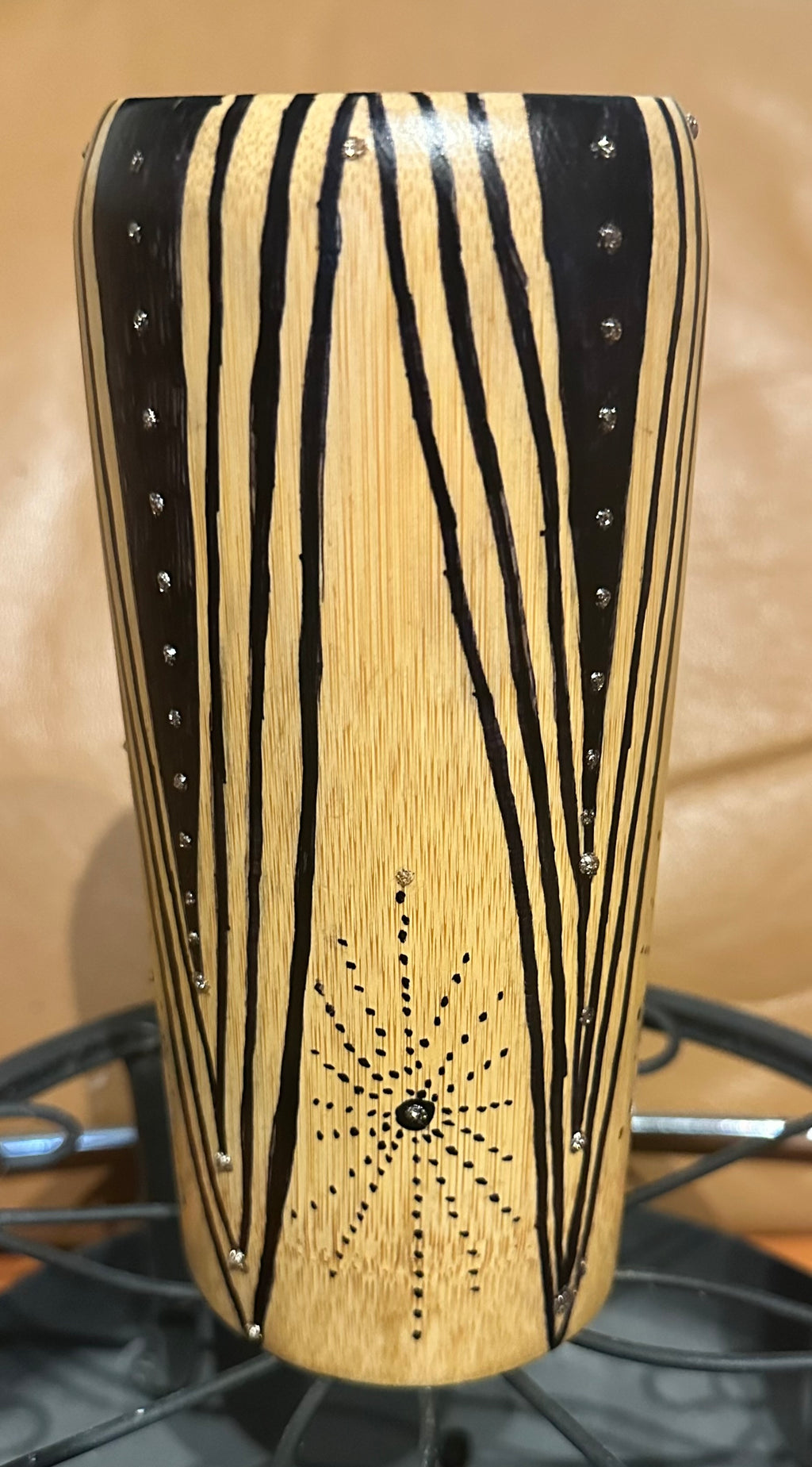 Small Bamboo Vase with Decorative Designs