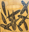 Bamboo Book Holder/Rack with Leaf Pattern