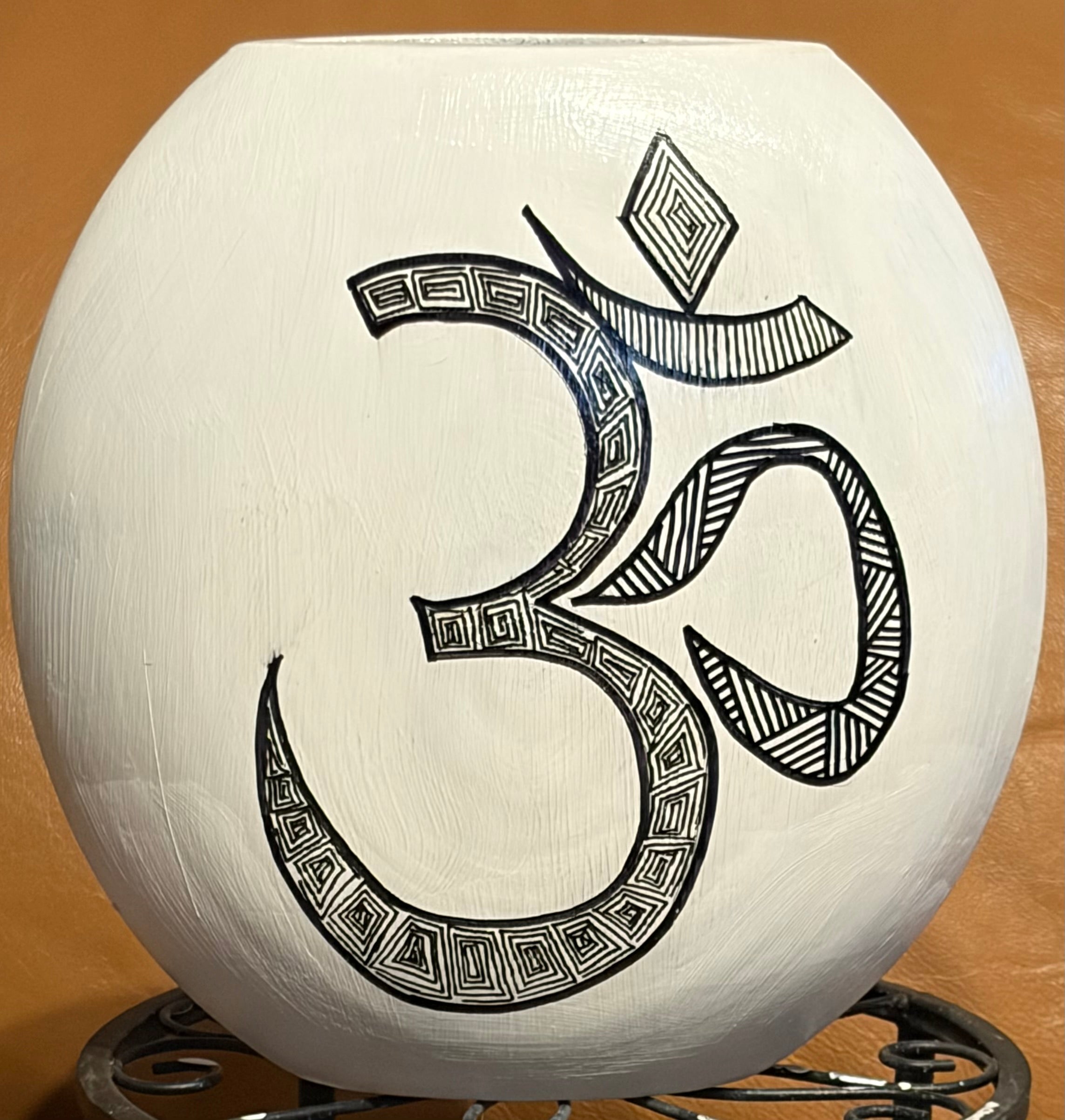 Bamboo Vase with Ohm Symbol