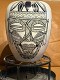 Large Vase with Four Masks