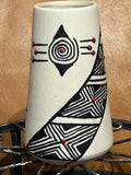 Stone Vase with Spiral and African Design