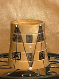 Small Bamboo Vase with Pyramids and African Designs