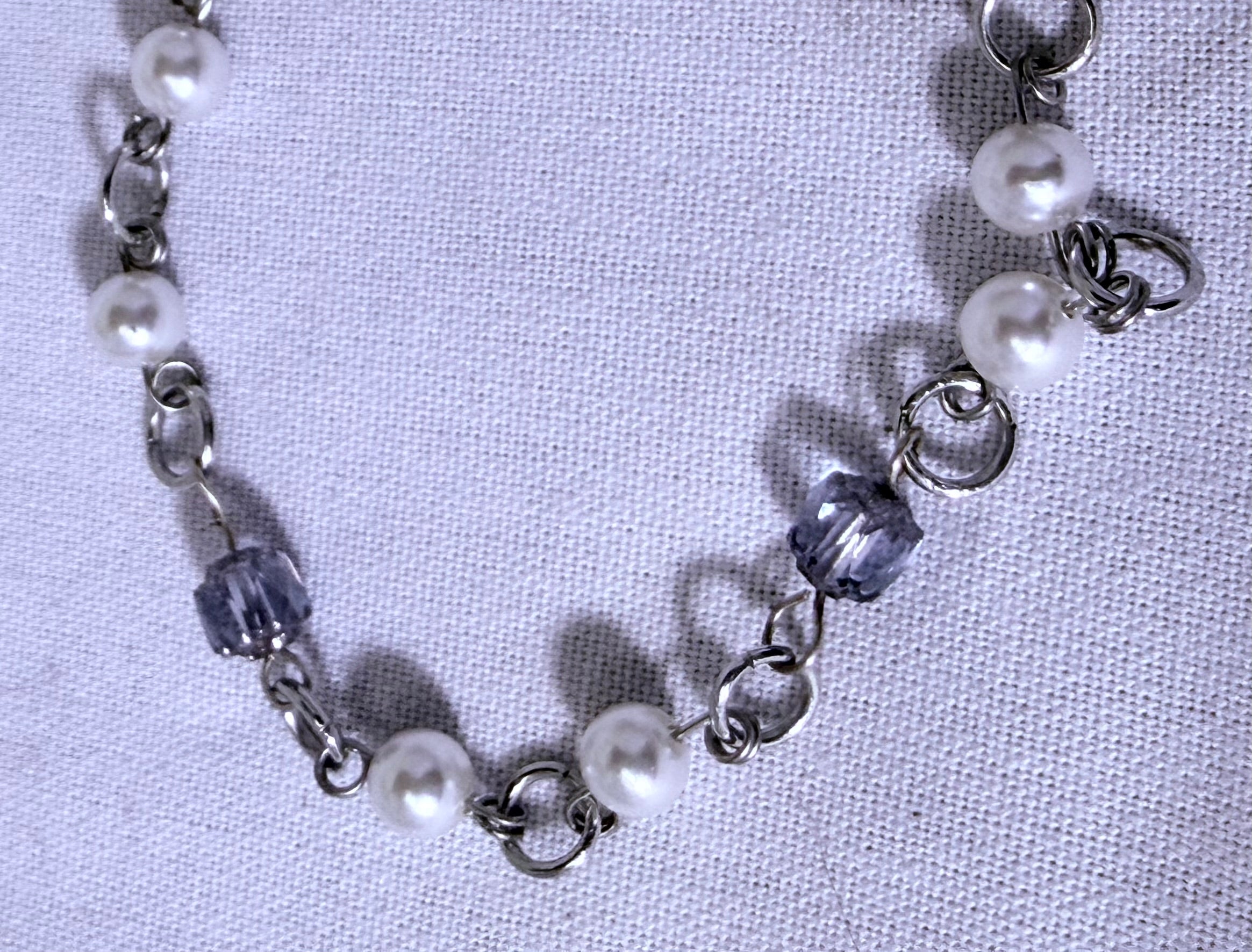 White Pearl and Faceted Cubed Amethyst