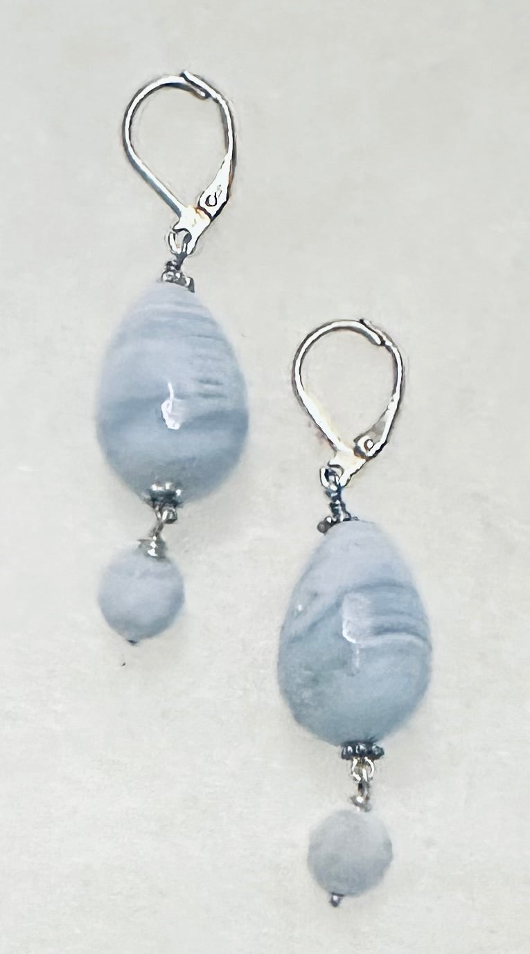 Blue Lace Agate Dangles